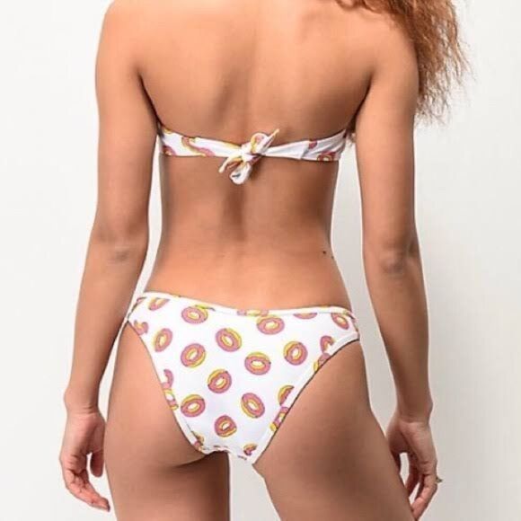 Odd Future logo white/pink donut bandeau bikini, size M - Picture 5 of 5